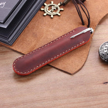 Load image into Gallery viewer, Pencil Case Handmade Leather Pencil Bag Vintage Retro Style Accessories For Travel Journal

