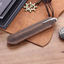 Load image into Gallery viewer, Pencil Case Handmade Leather Pencil Bag Vintage Retro Style Accessories For Travel Journal
