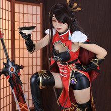 Load image into Gallery viewer, Cosplay Costume Beidou Cosplay Costume Women Black Red Costume Halloween Dress Cloak Full Set
