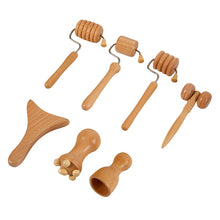 Load image into Gallery viewer, Roller Massager Wood Therapy Body Massage Tool Foot Face Shoulder Neck Hand Push Roller Massager Body Soothing Massage Tool
