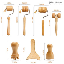 Load image into Gallery viewer, Roller Massager Wood Therapy Body Massage Tool Foot Face Shoulder Neck Hand Push Roller Massager Body Soothing Massage Tool
