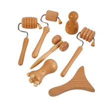 Load image into Gallery viewer, Roller Massager Wood Therapy Body Massage Tool Foot Face Shoulder Neck Hand Push Roller Massager Body Soothing Massage Tool
