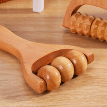 Load image into Gallery viewer, Roller Massager Wooden Therapy Body Massage Tool Foot Face Shoulder Neck Hand Push Roller Massager Body Soothing Massage Tool
