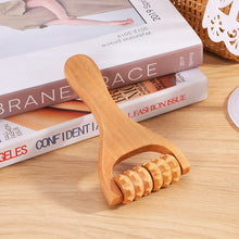 Load image into Gallery viewer, Roller Massager Wooden Therapy Body Massage Tool Foot Face Shoulder Neck Hand Push Roller Massager Body Soothing Massage Tool
