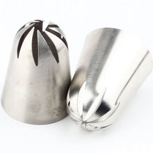 Load image into Gallery viewer, Tips Pastry Large Size 2 Pcs Cream Steel Stainless Nozzle Icing Piping Set  Decorating Cupcake Cakes Baking Tools
