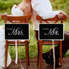 Load image into Gallery viewer, Rustic Wedding Wooden Blackboard Mr Mrs Bridal Shower Decoration Photobooth Birthday Party DIY Home Decor Sign Message Board
