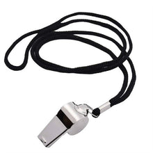 Load image into Gallery viewer, Stainless Steel Whistle First Aid Whistle Soccer Football Basketball Hockey Baseball Sports Referee Whistle Survival Outdoor
