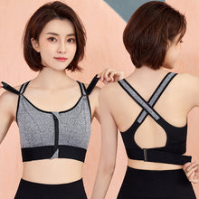 Load image into Gallery viewer, Yoga Bra Women Shockproof Gym Shirt Sports Bra Front Zipper Big Lady Push Up Brassiere Sportswear

