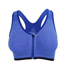 Load image into Gallery viewer, Yoga Bra Women Shockproof Gym Shirt Sports Bra Front Zipper Big Lady Push Up Brassiere Sportswear
