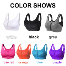 Load image into Gallery viewer, Yoga Bra Women Shockproof Gym Shirt Sports Bra Front Zipper Big Lady Push Up Brassiere Sportswear
