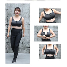 Load image into Gallery viewer, Yoga Bra Women Shockproof Gym Shirt Sports Bra Front Zipper Big Lady Push Up Brassiere Sportswear
