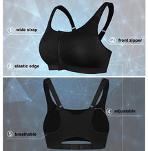Load image into Gallery viewer, Yoga Bra Women Shockproof Gym Shirt Sports Bra Front Zipper Big Lady Push Up Brassiere Sportswear
