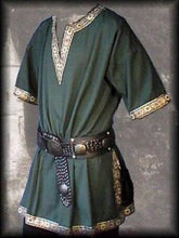 Load image into Gallery viewer, Halloween Medieval Costume Viking Pirate Shirt Adult Knight Warrior Tunic Norman LARP Tops Short Sleeve For Men Plus Size

