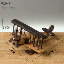 Load image into Gallery viewer, Wooden Vintage Handmade Airplane Scale Model Ornaments Decor Creative Home Desktop Retro Aircraft Decoration Toy Gift Collection
