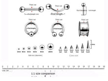 Load image into Gallery viewer, Ear Bone Stud Earrings Piercing Jewelry Personality Labret Invisible Eyebrow Ring Black

