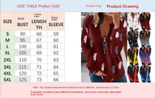Load image into Gallery viewer, Autumn and Winter V-neck Zipper Feather Printed Long Sleeve Loose T-shirt for Women
