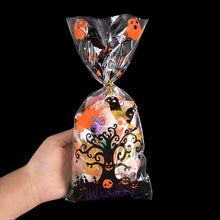 Load image into Gallery viewer, 50Pcs Halloween Plastic Candy Bags with Twists Cookies Snacks Gift Packaging Bag Halloween Party Decor Supplies Trick Or Treat

