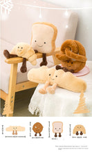 Load image into Gallery viewer, Soft Cartoon Figure Pretzel Crossant Toast Bread Doll Plush Food Toy Stuffed Baguette Poach Egg Decor Doll For Girl Kid Birthday
