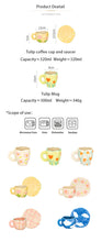 Load image into Gallery viewer, Hand-painted Flower Ceramic Coffee Cup Home Office Mug With Saucer Breakfast Milk Juice Tea Handle Cup Gift Microwave Safe
