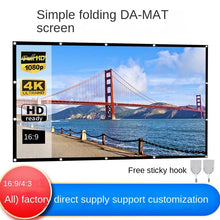 Load image into Gallery viewer, Simple Foldable and Portable Polyester Da-Mat Screen 100 120 150-Inch Projector Outdoor HD Film Projection Screen
