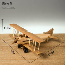 Load image into Gallery viewer, Wooden Vintage Handmade Airplane Scale Model Ornaments Decor Creative Home Desktop Retro Aircraft Decoration Toy Gift Collection

