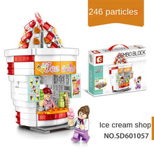 Load image into Gallery viewer, Mini Particle Building Blocks Model City Street View Hamburger Drink Shop Model Building Blocks Toy Set Children Birthday Christmas Gift
