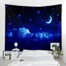 Load image into Gallery viewer, Forest night sky big tapestry starry sky art wall hanging psychedelic scene bohemian home decoration bed sheet sofa blanket
