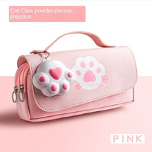 Load image into Gallery viewer, Pencil Case  PU Leather Pen Case Ruler Pouch for School Girl Sweet Eraser Holder
