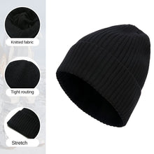 Load image into Gallery viewer, Winter Retro Men's Thickened plus Fluff Knitted Hat Fashionable Solid Color All-Matching Closed Toe Beanie Hat Sports Cold-Proof Woolen Cap

