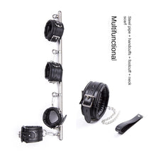 Load image into Gallery viewer, Adult Sex Product Leather Handcuffs Footcuff Removable Stainless Steel Pipe Reverse Back Cuff Ankle Bracelet Footcuff
