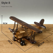 Load image into Gallery viewer, Wooden Vintage Handmade Airplane Scale Model Ornaments Decor Creative Home Desktop Retro Aircraft Decoration Toy Gift Collection
