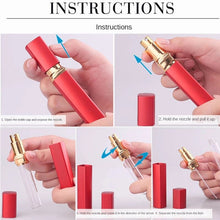 Load image into Gallery viewer, 1pcs 6 color Metal Case Glass Tank Perfume Bottle Aluminum Nozzle Spray Refillable Bottle Parfum Cosmetic Glass Container 12ml
