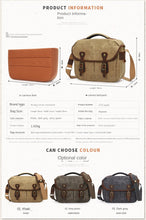 Load image into Gallery viewer, Waterproof Canvas Bag Retro DSLR Camera Bag Shoulder Crossbody Photography Digital Camera Bag Lens Storage Bag
