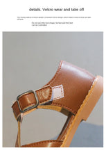 Load image into Gallery viewer, Girl T-Strap Shoes Hollow Out British Style Soft Classic Kids Mary Janes 22-36 Infant Round Toe Flat Summer Kids Sandals

