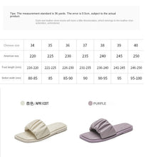 Load image into Gallery viewer, Women's Candy Personalized Pleated Flat All-Matching Outer Wear Soft Bottom Slippers
