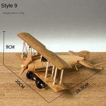 Load image into Gallery viewer, Wooden Vintage Handmade Airplane Scale Model Ornaments Decor Creative Home Desktop Retro Aircraft Decoration Toy Gift Collection
