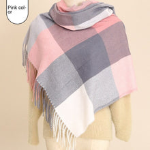 Load image into Gallery viewer, 2023 Autumn and Winter Simple Women's Plaid Scarf Shawl Thickened Thermal Long Artificial Cashmere Scarf
