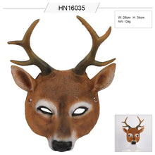 Load image into Gallery viewer, Animal Mask Makeup Costume Props Halloween Christmas Party PU Foam Deer Mask
