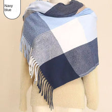 Load image into Gallery viewer, 2023 Autumn and Winter Simple Women's Plaid Scarf Shawl Thickened Thermal Long Artificial Cashmere Scarf
