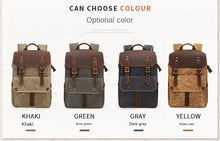 Load image into Gallery viewer, Shoulder Camera Backpack Large Capacity SLR Water-Proof Bag Wax Dye Canvas Camera Bag
