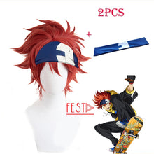 Load image into Gallery viewer, SK8 The Infinity Reki Kyan Cosplay Wig Headband Hairband SK8 Cosplay Red Short Men Wigs with Bangs Heat Resistant Synthetic Wig
