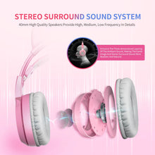 Load image into Gallery viewer, Wired Headset Gamer Pink Cat Ear Headset Cute PS4 Phone PC With Microphone 3.5mm Gaming Phone PS4 Overear Gamer G951s Pink
