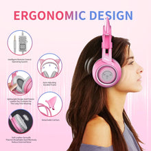 Load image into Gallery viewer, Wired Headset Gamer Pink Cat Ear Headset Cute PS4 Phone PC With Microphone 3.5mm Gaming Phone PS4 Overear Gamer G951s Pink
