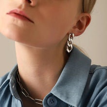 Load image into Gallery viewer, Fashion Stainless Steel Stud Earrings for Women Cuban Link Chain Gold Plated Dangle Earrings Rock Punk Jewelry Wholesale
