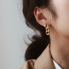 Load image into Gallery viewer, Fashion Stainless Steel Stud Earrings for Women Cuban Link Chain Gold Plated Dangle Earrings Rock Punk Jewelry Wholesale
