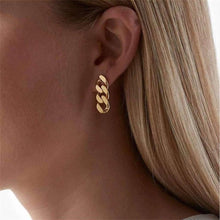 Load image into Gallery viewer, Fashion Stainless Steel Stud Earrings for Women Cuban Link Chain Gold Plated Dangle Earrings Rock Punk Jewelry Wholesale
