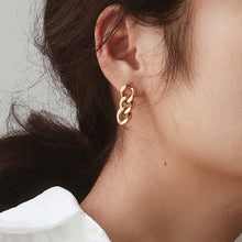 Load image into Gallery viewer, Fashion Stainless Steel Stud Earrings for Women Cuban Link Chain Gold Plated Dangle Earrings Rock Punk Jewelry Wholesale
