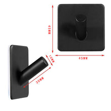 Load image into Gallery viewer, 304 Black Robe Hook Wall Towel Hook for Bathroom Stainless Steel Coat Hook Rustproof Hook Hanger for Kitchen Hardware
