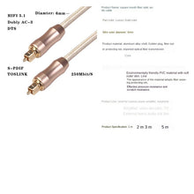 Load image into Gallery viewer, Fiber Belt Braided Digital Fiber Optic Audio Cable Audio SPDIF Cable
