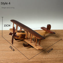 Load image into Gallery viewer, Wooden Vintage Handmade Airplane Scale Model Ornaments Decor Creative Home Desktop Retro Aircraft Decoration Toy Gift Collection
